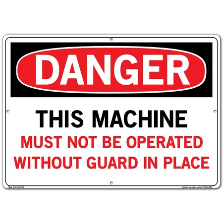 Vestil Aluminum Sign, 14-1/2" Height, 20-1/2" Width, Aluminum, Rectangle, English SI-D-69-E-AL-040